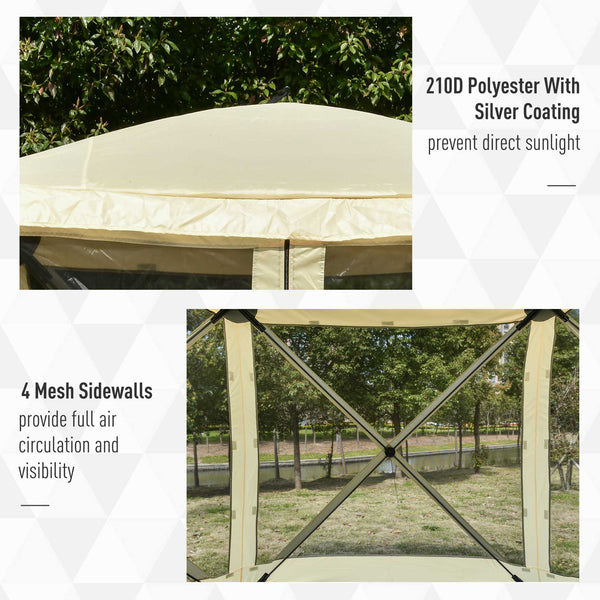 English Elm Outsunny Pop up Screen Shelter Mesh Sidewalls Fiberglass Frame Portable Carry Bag Included W2225P200736