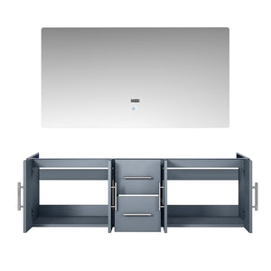 English Elm Dark Grey Double Bath Vanity Set With 60" Led Mirror, Modern Design & Spacious Storage Solutions B2731S00499