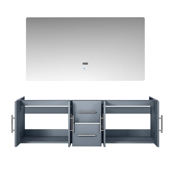 English Elm Dark Grey Double Bath Vanity Set With 60" Led Mirror, Modern Design & Spacious Storage Solutions B2731S00499
