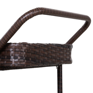 English Elm Outsunny Pe Rattan Wheeled Outdoor Serving Cart Two Shelf Patio Poolside Entertainer W2225P174035