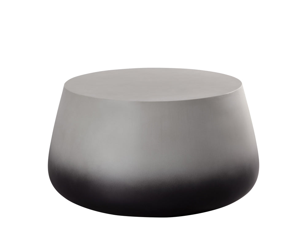 Sunpan Aries Concrete Coffee Table - Bold Drum Design for Modern Indoor and Outdoor Living Spaces Black Ombre