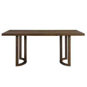 English Elm Christopher Knight Home® - 69 69 INCHES DINING TABLE - Sleek Solid Wood & MDF Rectangular Table with U-Shaped Trestle Base, Seats 6 Walnut N771P256927T