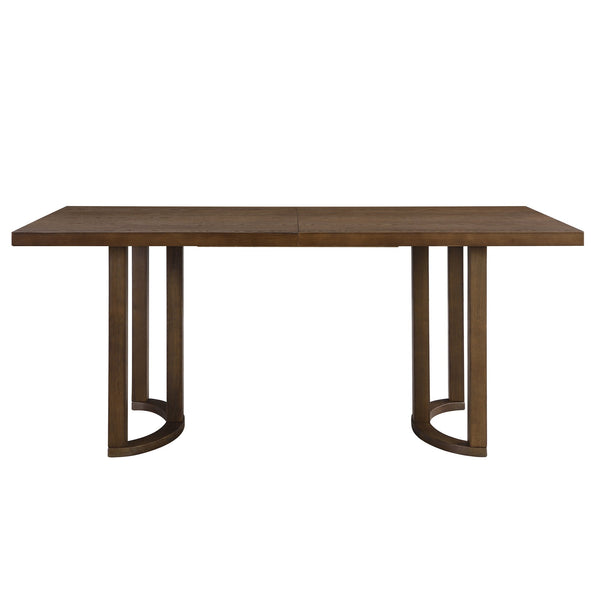 English Elm Christopher Knight Home® - 69 69 INCHES DINING TABLE - Sleek Solid Wood & MDF Rectangular Table with U-Shaped Trestle Base, Seats 6 Walnut N771P256927T