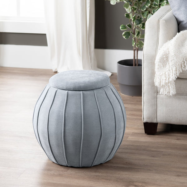 Crestview Collection Modern Chenille Ottoman With Hidden Storage - Stylish & Functional Accent For Your Living Room Space Gray Solid Wood Evfzr4340bgry