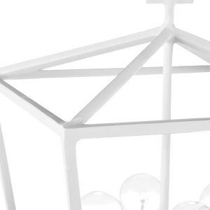 Denison Medium White Lantern - Elegant Hammered Wrought Iron Fixture for Modern Home Décor