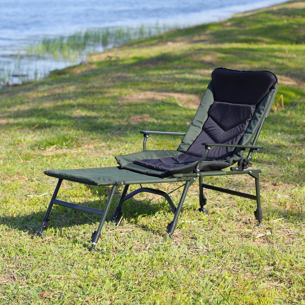 English Elm Camping Lounge Chair With Detachable Footrest - Portable, Adjustable Recliner For Comfort Outdoors W241106343