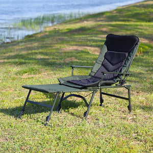 English Elm Camping Lounge Chair With Detachable Footrest - Portable, Adjustable Recliner For Comfort Outdoors W241106343