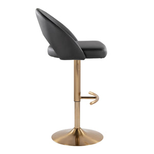 English Elm Adjustable Swivel Barstools Set of 2 Fabric Seat Black Metal Base Kitchen Counter Black B202S02007