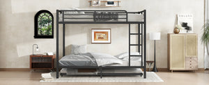 English Elm Full Metal Bunk Bed With Twin Trundle - Stylish, Space-Saving Design For Families And Guests! W1580S00129