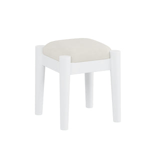 English Elm 39" Retro Bohemian Makeup Vanity Set with Rattan Drawers, USB Charging Port, Cushioned Stool, 4-Drawer Storage White 44.1 L x 18.75 W x 10.5 H N733P180011K