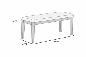 English Elm Modern Classic Cushion Padded Seat Walnut 46" Dining Bench with Tapered Legs, Cozy Upholstered Seating B011P370881