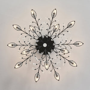 English Elm 15-light Matte Black Farmhouse Chandelier Seeded Glass Globes for Dining Room W5008P466520
