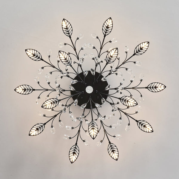English Elm 15-light Matte Black Farmhouse Chandelier Seeded Glass Globes for Dining Room W5008P466520