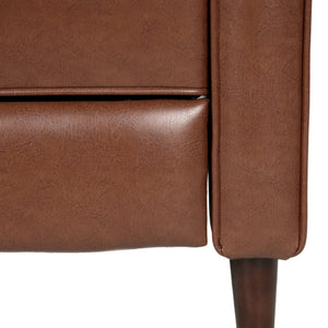 English Elm Christopher Knight Home® - Fabric Recliner Chair Mid-Century Modern Pushback Single Sofa with Tufted Cushion, Birch Legs, Cozy Comfort Light Brown 60741.00PUCOGN