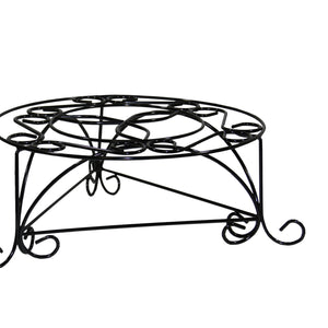 English Elm 6.25" Mosaic Cast Metal Plant Stand Black & Gold Finish with 14.4" Top, Sturdy Legs, Indoor Accent Decor B072115983