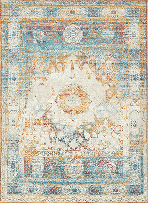 Unique Loom Rosso Bellini Machine Made Border Rug Beige, Blue/Gray/Ivory/Orange/Red 9' 0" x 12' 2"