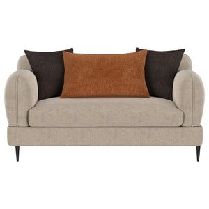 English Elm Repley Chenille Upholstered Loveseat with Sculpted Arms and Tapered Metal Legs B062P448031