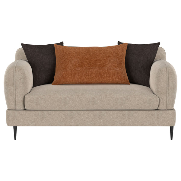 English Elm Repley Chenille Upholstered Loveseat with Sculpted Arms and Tapered Metal Legs B062P448031