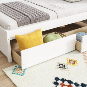 English Elm Twin L-Shaped Bookcase Bed With Usb Charging, Two Drawers & Modern White Finish For Smart Storage W504S00244-GIGA