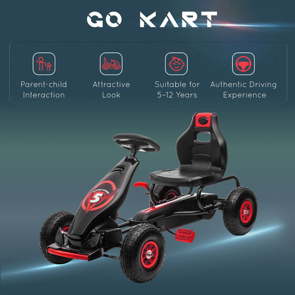 English Elm Aosom 24v Electric Go Kart Ride on Toy with Drifting Dual Motor and Adjustable Seat W2225P229174