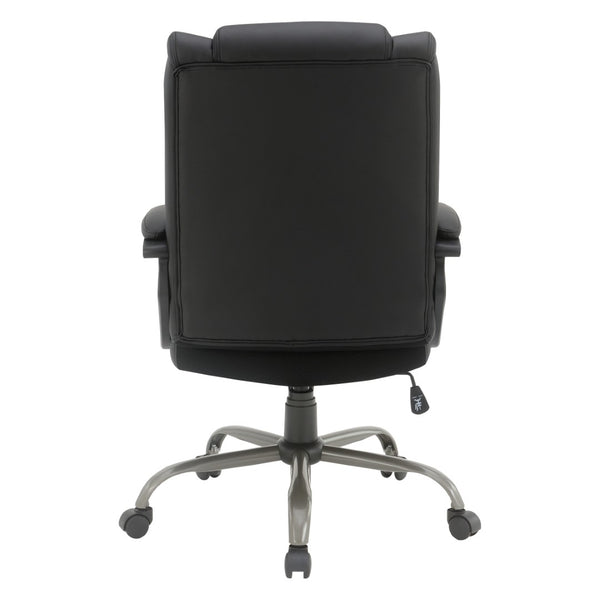 OSP Home Furnishings Execuative Faux Leather Office Chair with Lumbar Support and Pneumatic Height Adjustment FL14571-U6