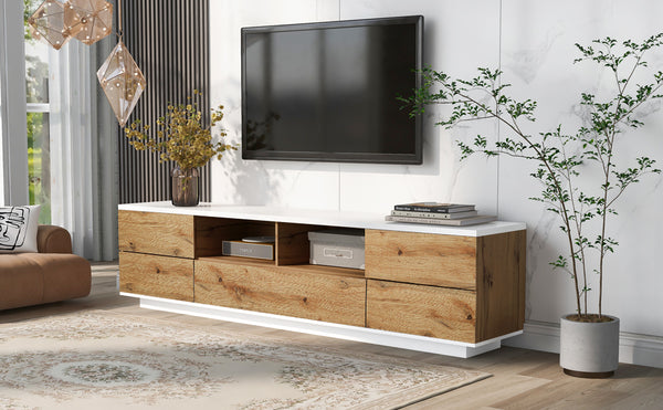 English Elm Modern Tv Stand For Up To 80" Tvs - Sleek Media Console With Multi-Functional Storage & Cable Management WF313575AAP