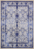 Unique Loom La Jolla Traditional Machine Made Floral Rug Ivory and Blue, Blue/Light Blue/Navy Blue 9' 10" x 14' 1"
