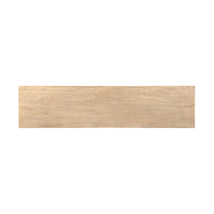 English Elm Calder Reclaimed Elm Plinth Console Table Sculptural Entryway Accent in Warm Brown B2719P474447