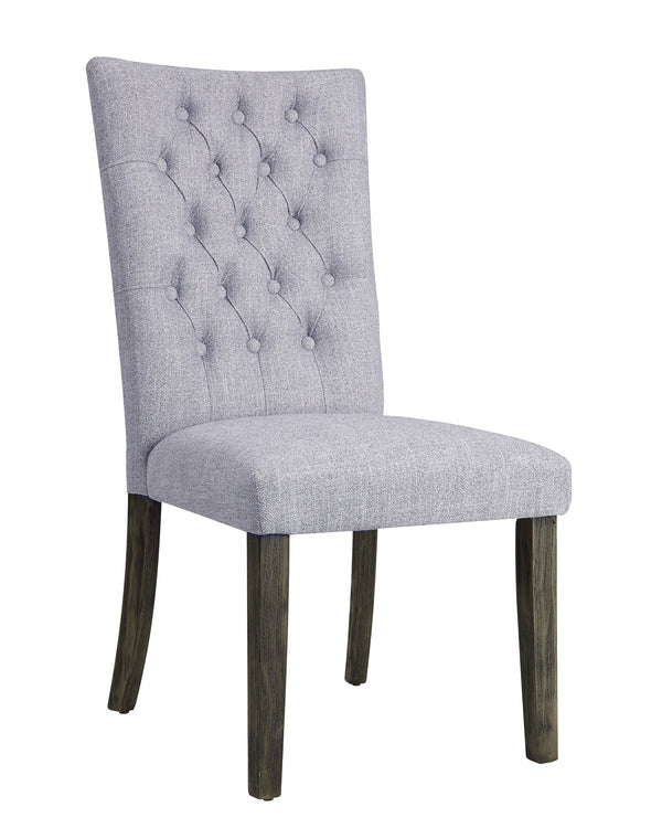 English Elm Merel Gray Linen Armless Parsons Chairs Set of 2 — Tufted High-Back Padded Seats, Gray Oak Legs B2726P345241