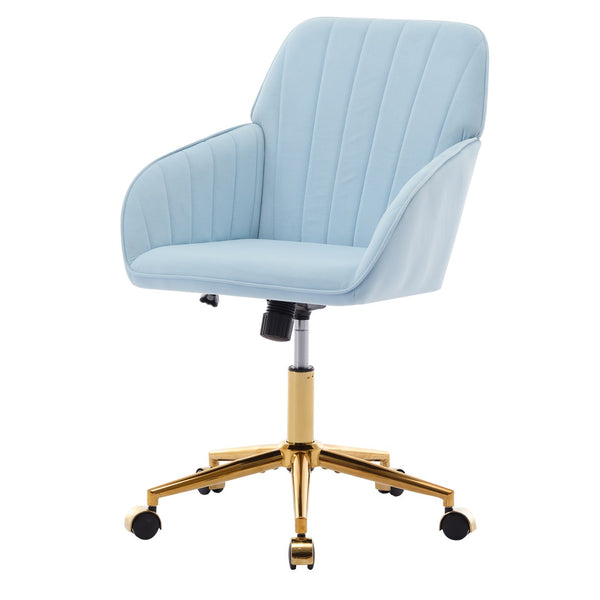 English Elm Ty Ergonomic Velvet Office Chair – Plush Memory Foam, Stylish Baby-Blue, Perfect For Home & Study W2311P199093-GIGA