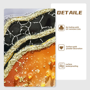 English Elm Luxury Crystal and Pearl Hand-Painted Oil Painting Canvas Mural for Hallway Entrance Modern Decor Black+Orange W3374P322235