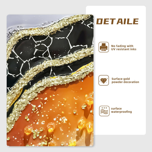 English Elm Luxury Crystal and Pearl Hand-Painted Oil Painting Canvas Mural for Hallway Entrance Modern Decor Black+Orange W3374P322235