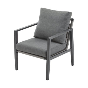 English Elm Christopher Knight Home® - [Set Of 2] Gray Aluminum Lounge Chairs With Plush Cushions And Modern Rope Accents For All Spaces N767P237034G_2