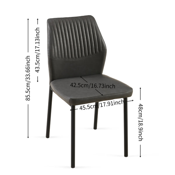 English Elm Dark Grey Pu Leather Dining Chairs Set Of 4 – Modern Armless Design For Versatile Comfort & Style W1164P195156