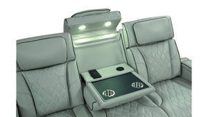 English Elm Fortuner 2PC Living Room Set with Power Recline, LED Lighting, Massage, Bluetooth Speakers, USB Charging Grey B009S01497