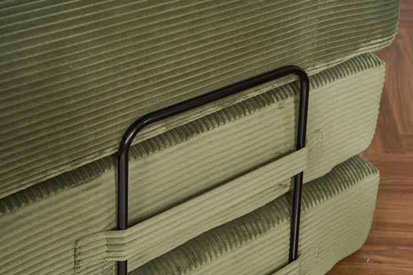 English Elm Convertible Sleeper Sofa Bed Corduroy 4-in-1 Folding Floor Couch with 35D Sponge Support and No-Assembly Green W3434P378558