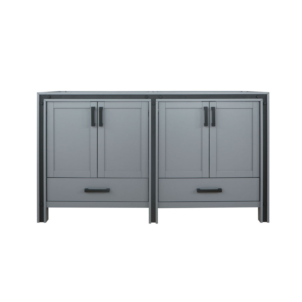 English Elm Dark Grey Double Bath Vanity 60 in W x 22 in D — Solid Wood Frame, Soft-Close Drawers, Fully Assembled B2731P260709