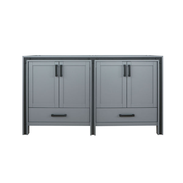 English Elm Dark Grey Double Bath Vanity 60 in W x 22 in D — Solid Wood Frame, Soft-Close Drawers, Fully Assembled B2731P260709