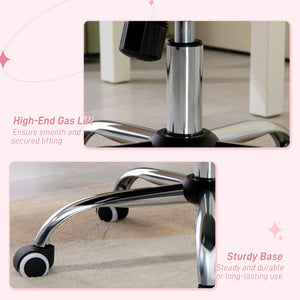 English Elm Vinsetto Plush Velvet Office Chair, Adjustable Pink Desk Chair With Swivel Wheels & Tilt Comfort Function W2225P217514-GIGA