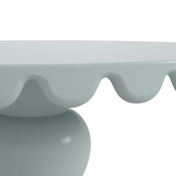 A.R.T. Furniture Haven Round Dining Table: Elegant Light-Blue Cottage Charm with Scalloped Edge for Intimate Gatherings 339225-2365