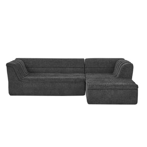 English Elm 106" Modular L-shaped Sectional Sofa Plush Chenille Low-profile Design for Living Room W1413S00122
