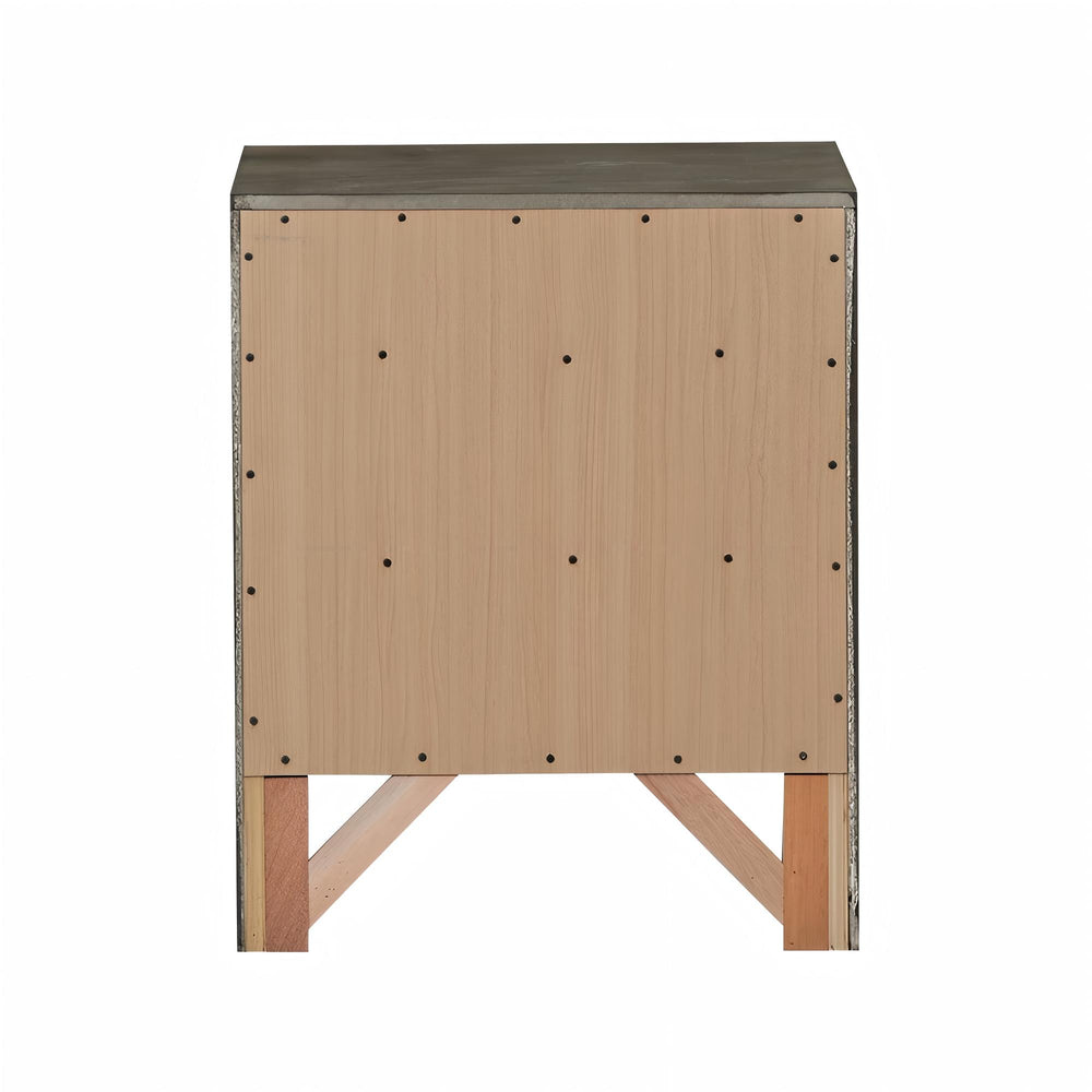 English Elm Elegant Gray Storage Nightstand with 3 Spacious Drawers, Curved Fronts, 28"H x 23"W x 17"D, Ready-to-Use B078108040