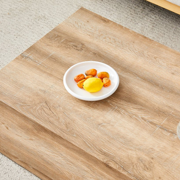 English Elm Elevate Minimalist Mdf Coffee Table - Modern Light Wood Finish With White Pattern Design For Living Room W1151P187998