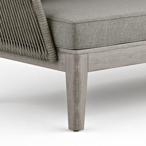 English Elm Carmel Outdoor Sofa Sand Drift - Handcrafted Acacia & Powder-Coated Aluminum, Rope Weave, Water-Resistant Cushions B136P159392