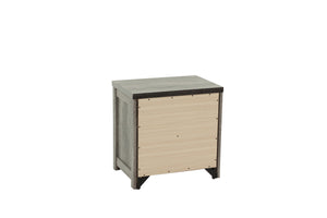 English Elm Bedroom Rustic Light Grey Nightstand 1pc – Simple 2-Drawer Pine Bedside Table, 24"x17"x25" Stylish Storage B011P236769