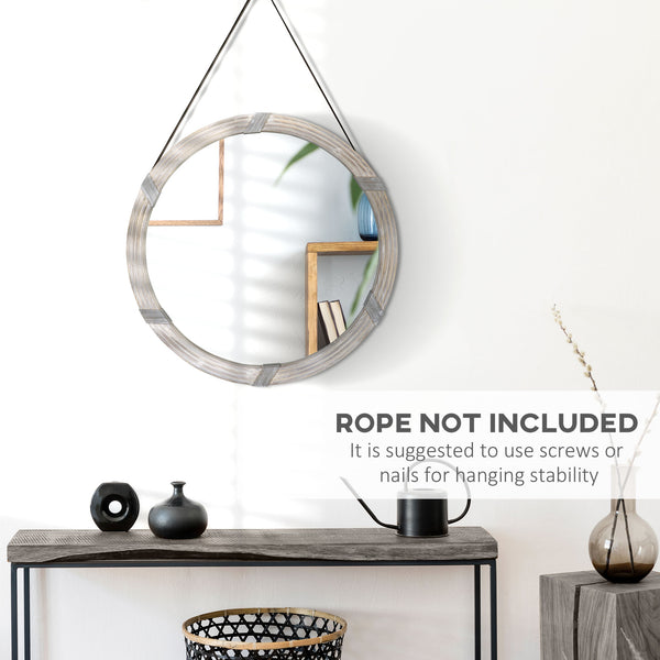 English Elm HOMCOM LED Illuminated Bathroom Mirror 32"x24" Tempered Glass IP44 Waterproof Dimmable Touch Memory Natural Wood W2225P217282