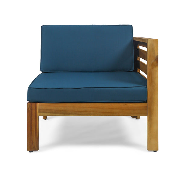 English Elm Cambridge Acacia Wood Outdoor L Shaped Sectional Sofa Set with Teak Finish Patio 63705.00DT