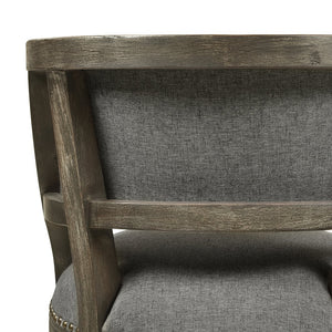 English Elm Jennifer Taylor Home - Paris 26.5" Farmhouse Counter Height Bar Stool with Upholstered Linen Seat, Hardwood Frame, Brass Footrest Gray B2719P238378
