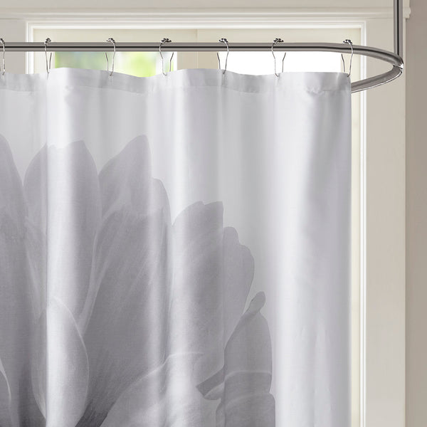JLA Home Madison Park - Printed Floral Cotton Percale Shower Curtain — 200TC Photo-Realistic Blooms, Fade-Resistant, 72x72 MP70-7542