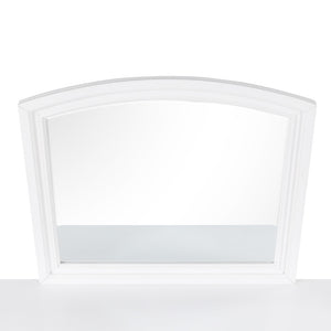 English Elm Meade Carved Wood Veneer Mirror with Low-Distortion Glass, 42"H x 36"W Decorative Statement Piece White 40.3 L x 46.6 W x 4.3 H B078P301540